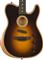 Fender Acoustasonic Player Tele Acoustic Electric Guitar Shadow Burst w/Bag Body Angled View